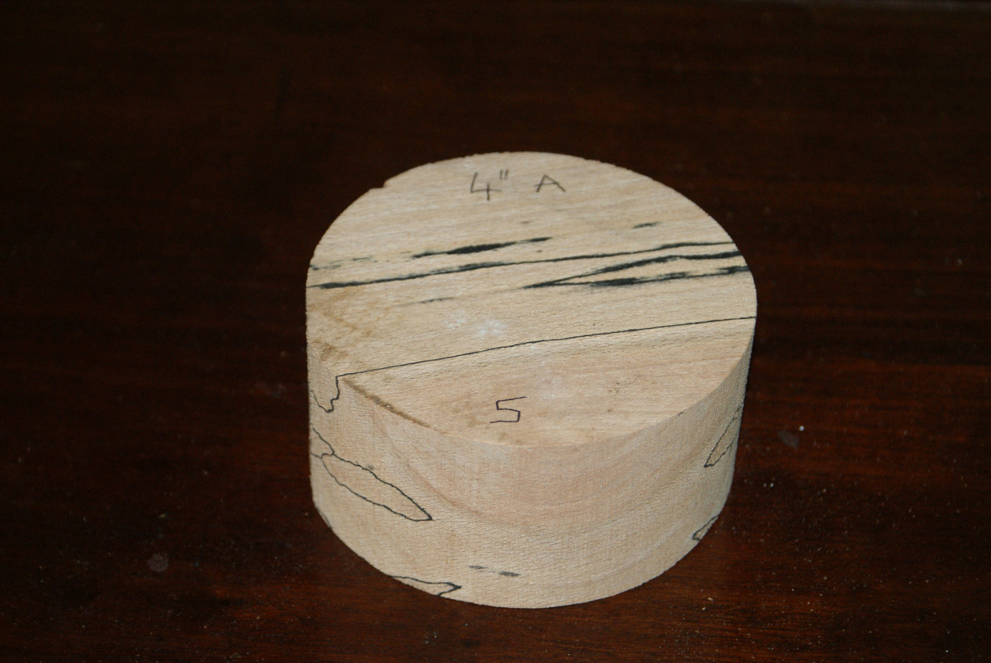A Grade 4 x 2" spalted beech wood turning blank (005)