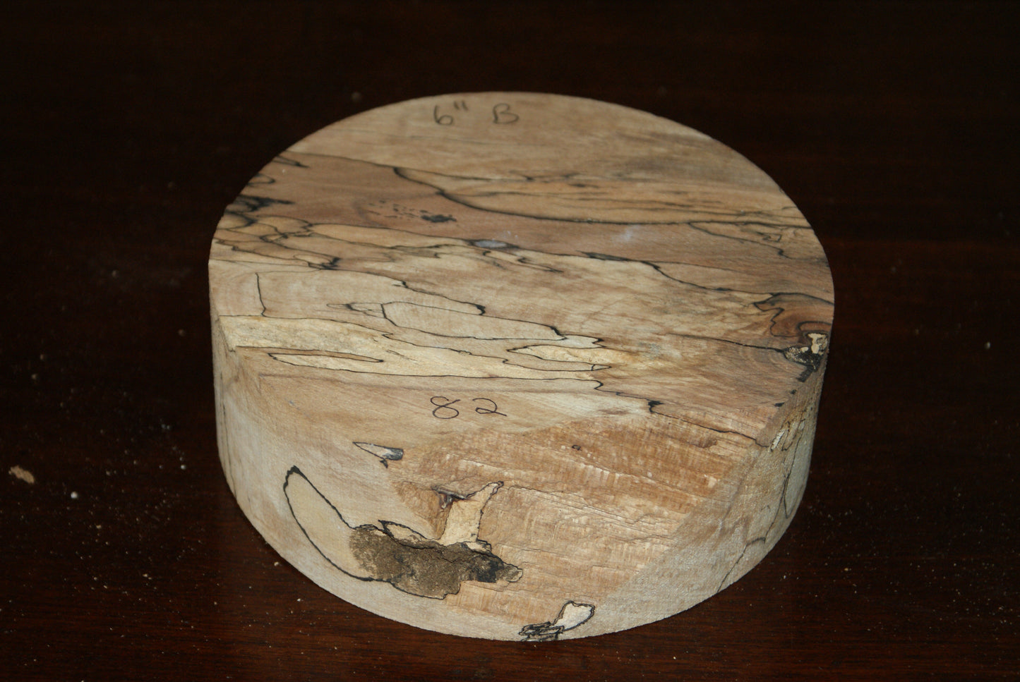B Grade 6 x 2" spalted beech wood turning blank (082)