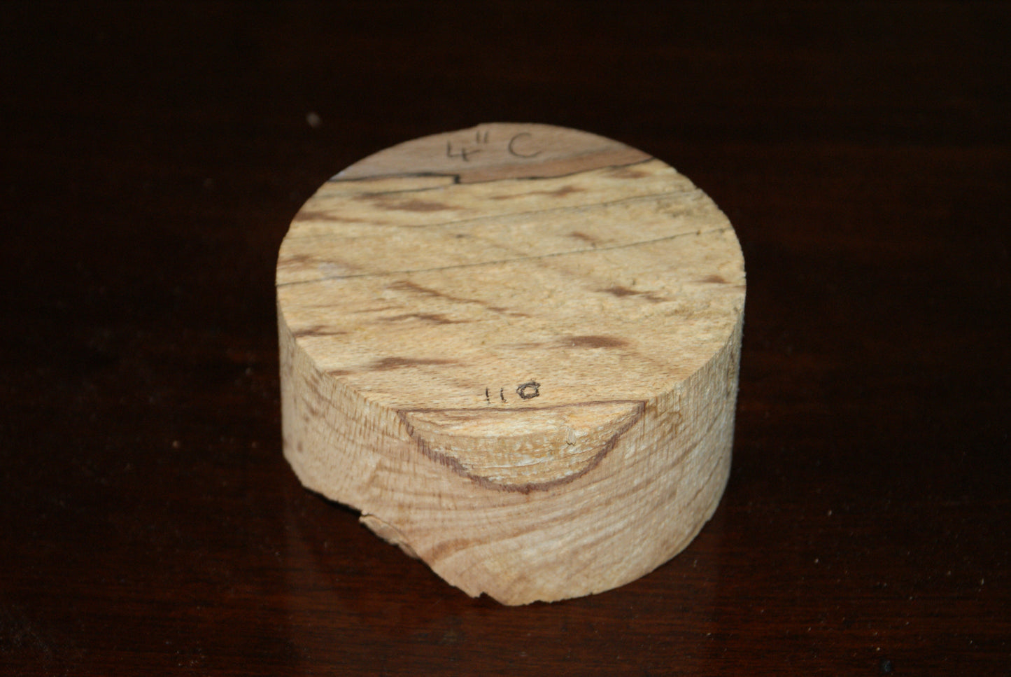 C Grade 4 x 2" spalted beech wood turning blank (110)