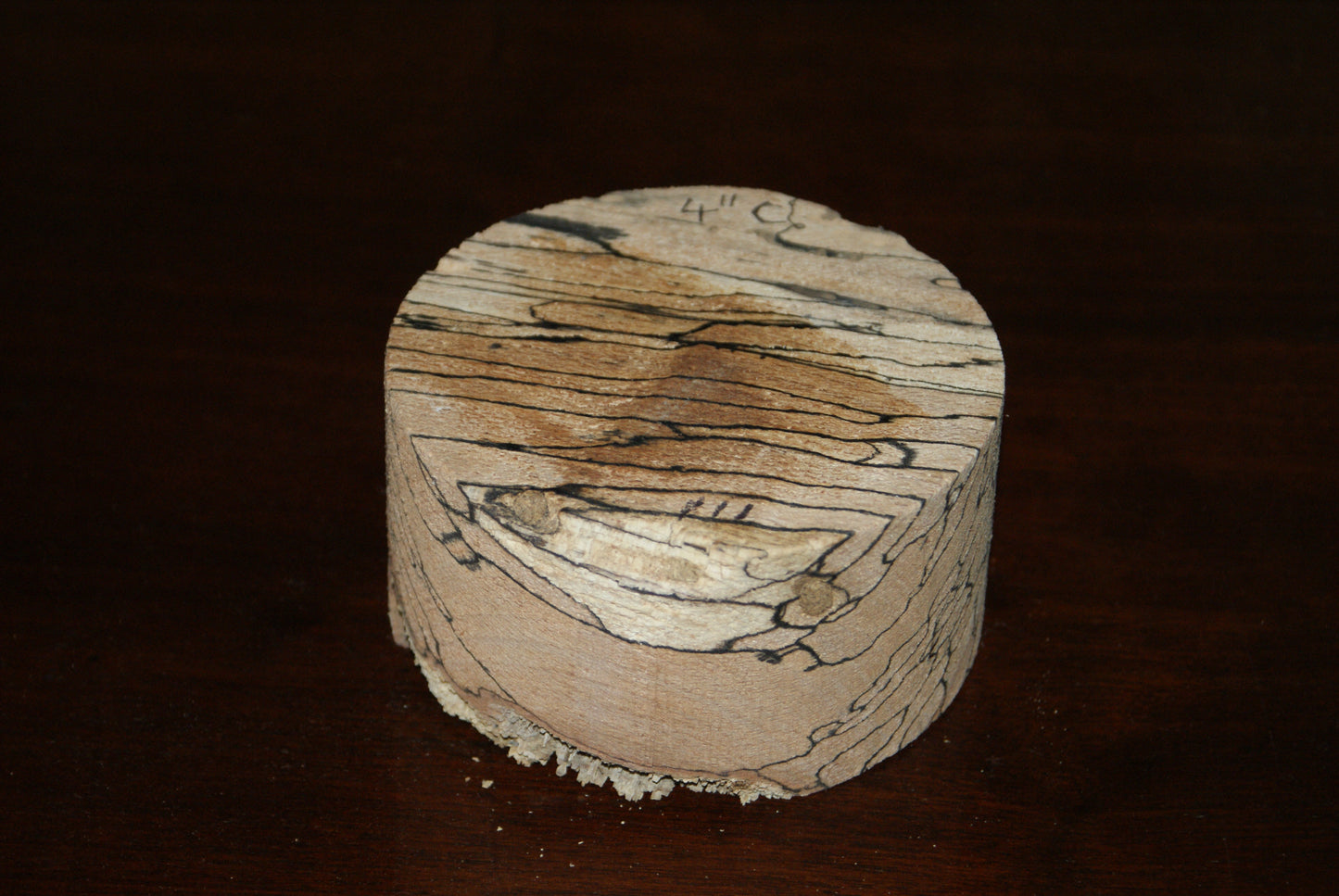 C Grade 4 x 2" spalted beech wood turning blank (111)