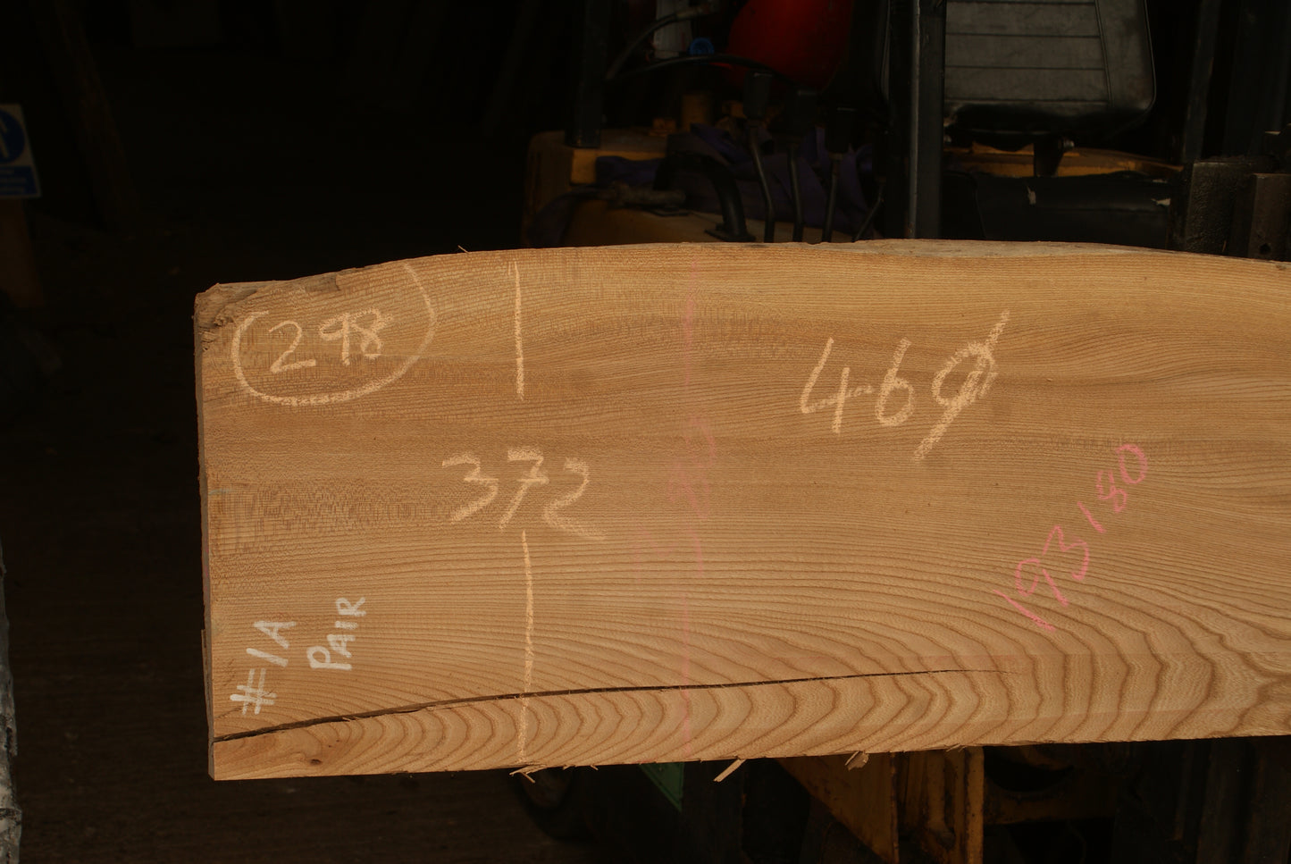 Elm Slab, Kiln Dried 2600 L x 460 - 342 W x 46 D mm (298)
