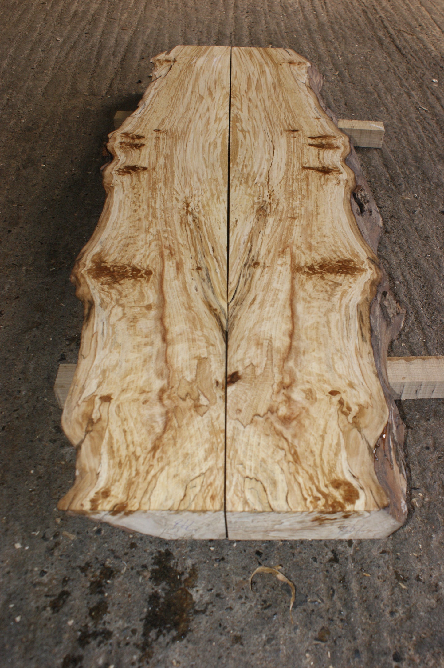 Book matched guitar body, Burr London Plane 1198 L x 405 - 222 W x 57 mm (798)