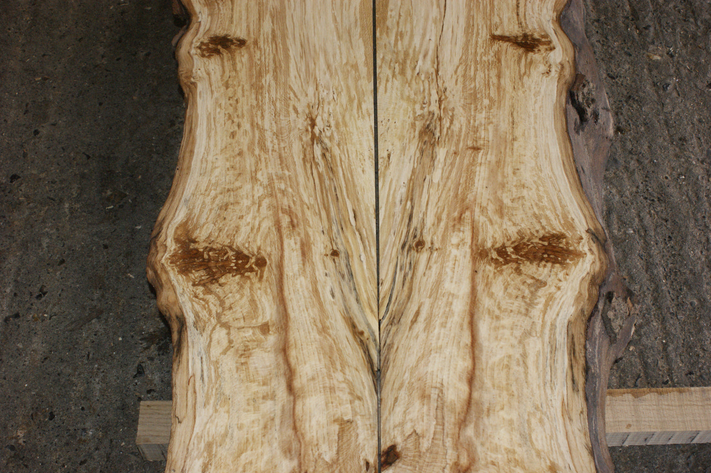 Book matched guitar body, Burr London Plane 1198 L x 405 - 222 W x 57 mm (798)