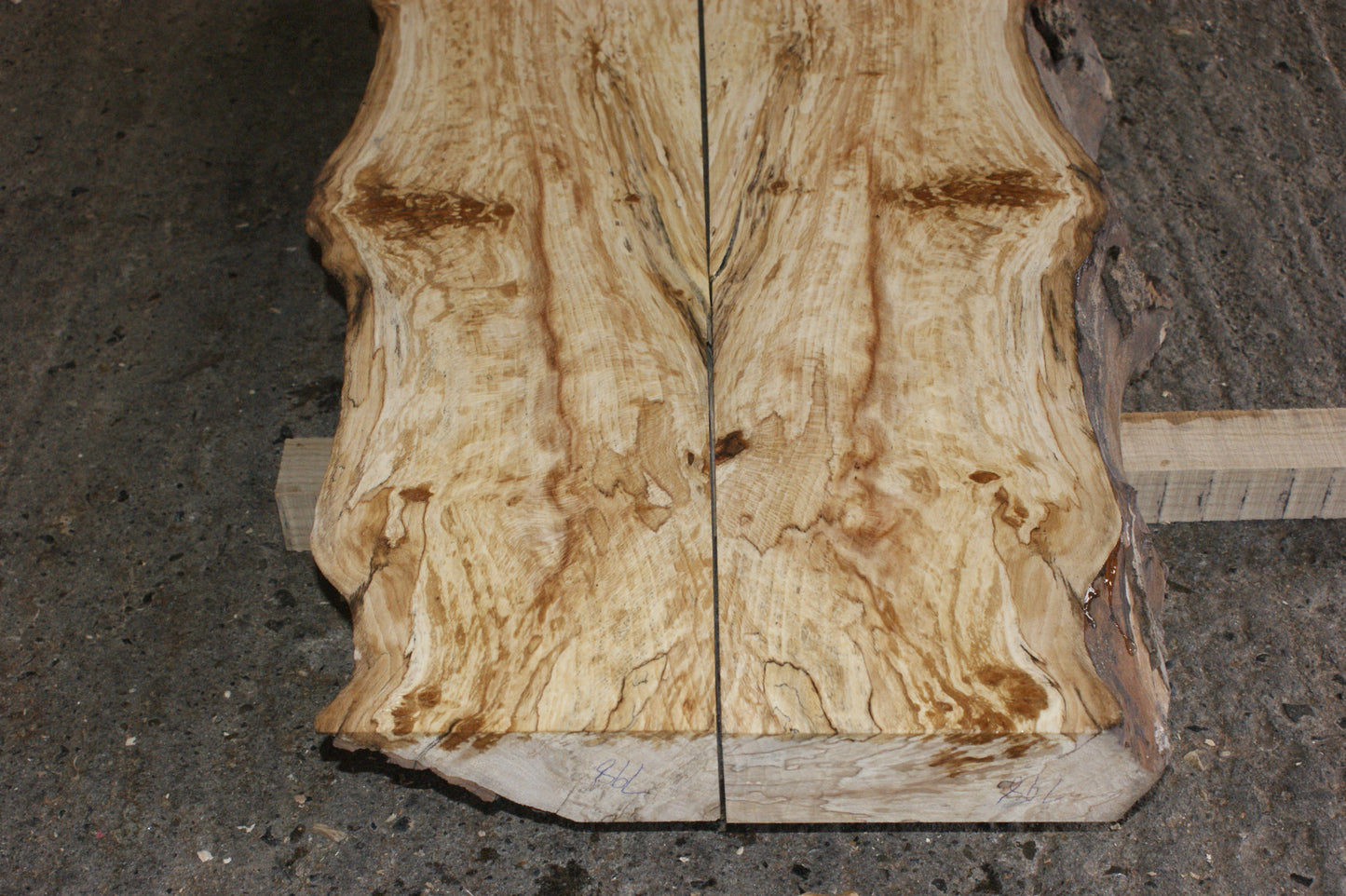 Book matched guitar body, Burr London Plane 1198 L x 405 - 222 W x 57 mm (798)