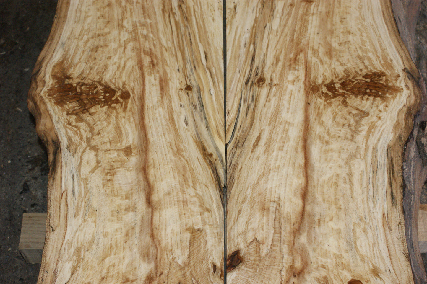 Book matched guitar body, Burr London Plane 1198 L x 405 - 222 W x 57 mm (798)