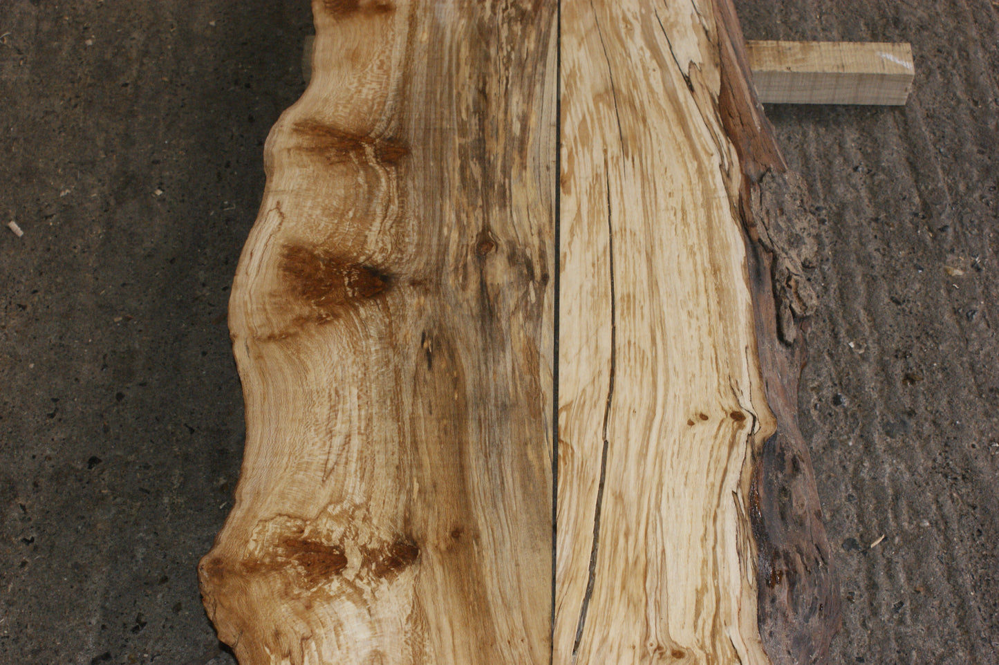 Book matched guitar body, Burr London Plane 1198 L x 405 - 222 W x 57 mm (798)