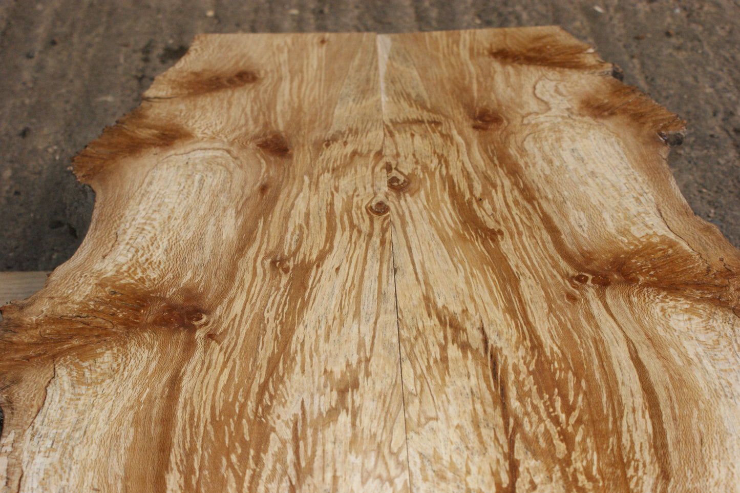 Book matched guitar body, Burr London Plane 1196 L x 485 - 300 W x 50 mm (799)