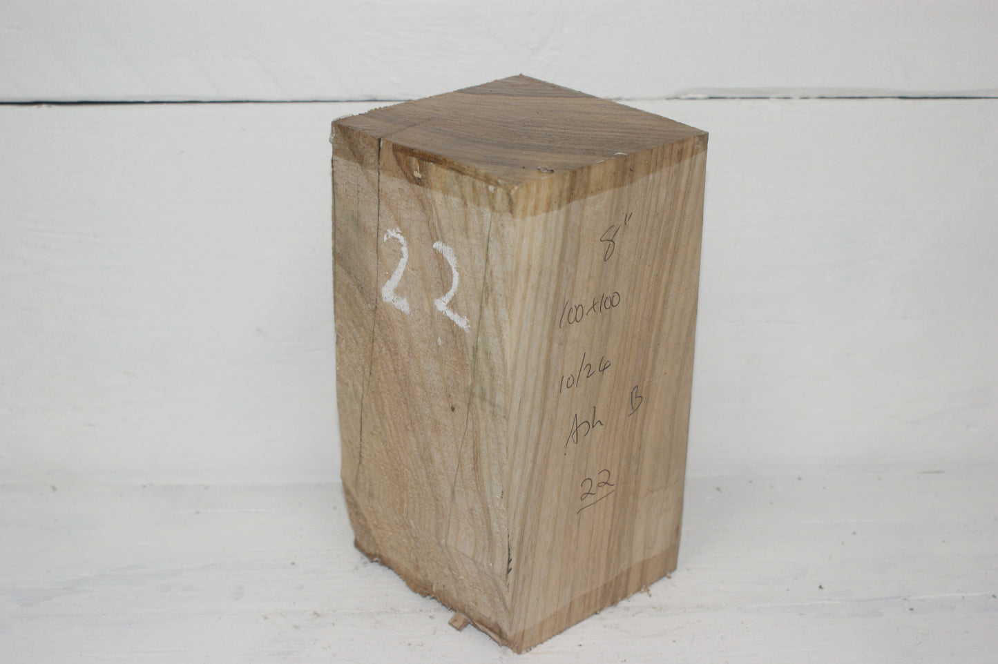 Ash 204 x 100 mm B Grade wood turning blank (022)