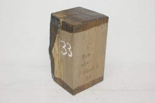 Walnut 152 x 90mm cube. A Grade wood turning blank  (033)