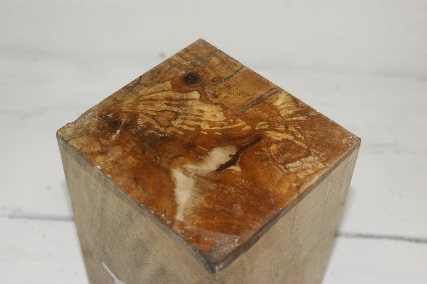 Spalted London Plane 204 x 120 mm cube. B Grade wood turning blank (042)