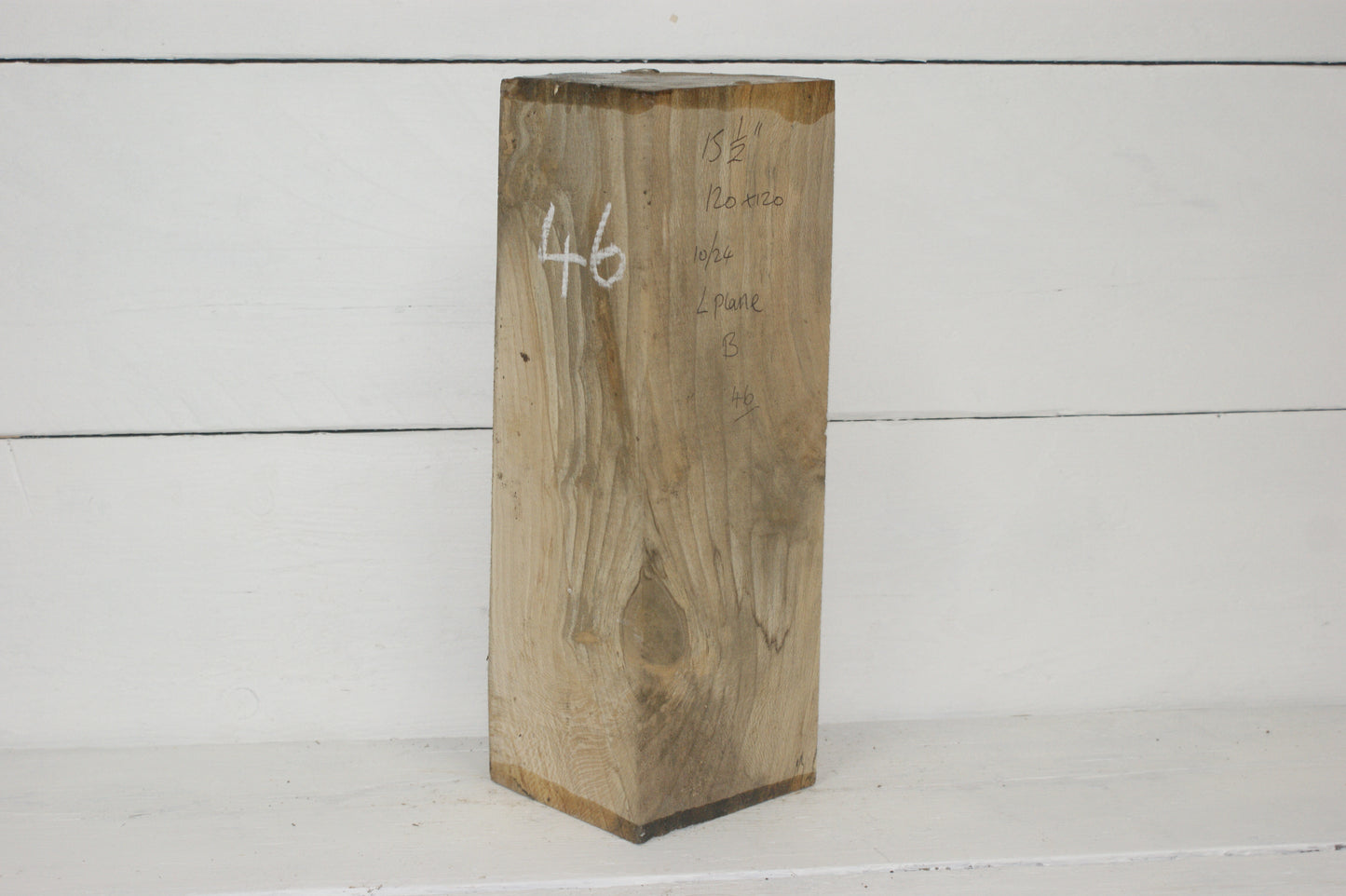 Spalted London Plane 394 x 120 mm cube. B Grade wood turning blank. (046)