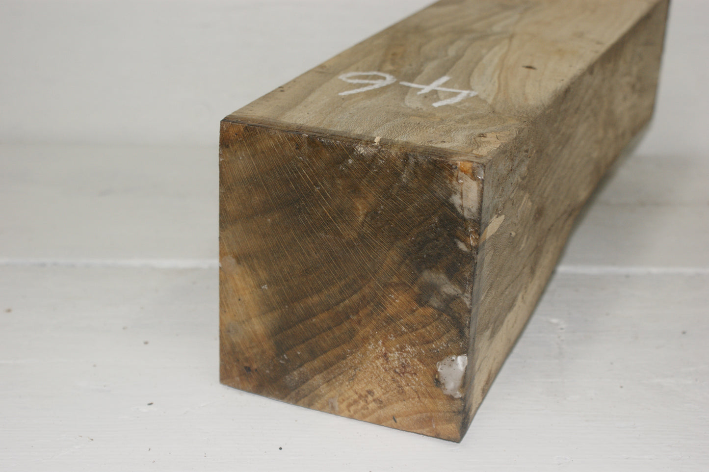 Spalted London Plane 394 x 120 mm cube. B Grade wood turning blank. (046)