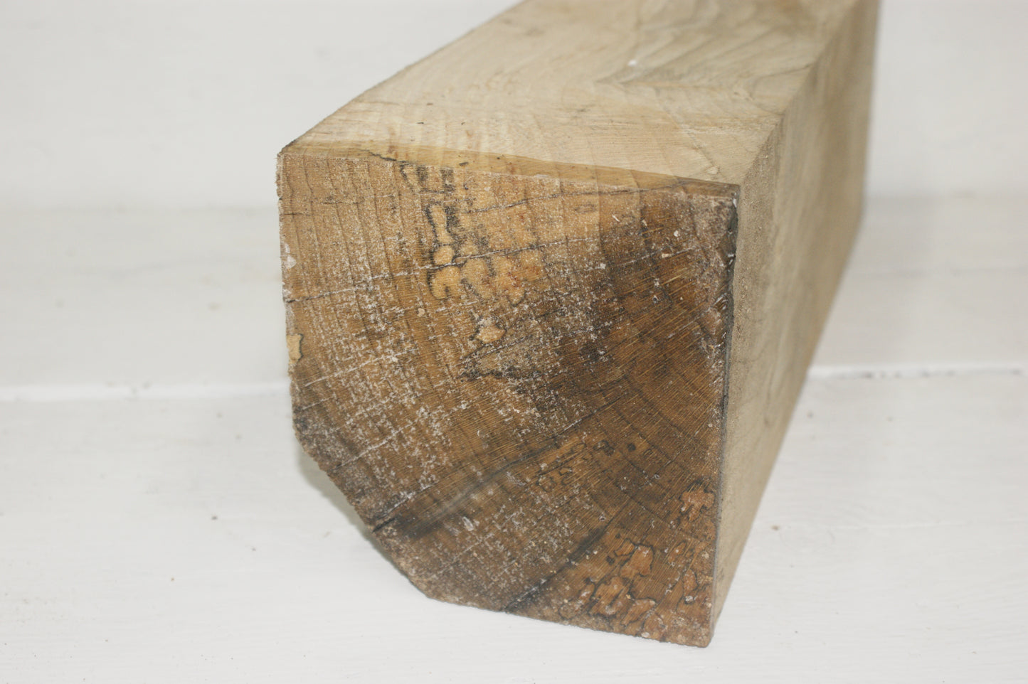 Spalted London Plane 394 x 120 mm cube. B Grade wood turning blank. (046)
