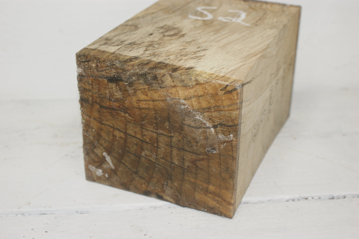 Spalted London Plane 204 x 120 mm cube. B Grade wood turning blank. (052)