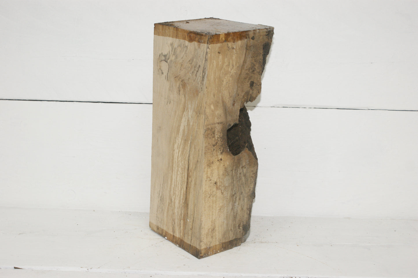 Spalted London Plane 330 x 120 mm cube. C Grade wood turning blank. (054)