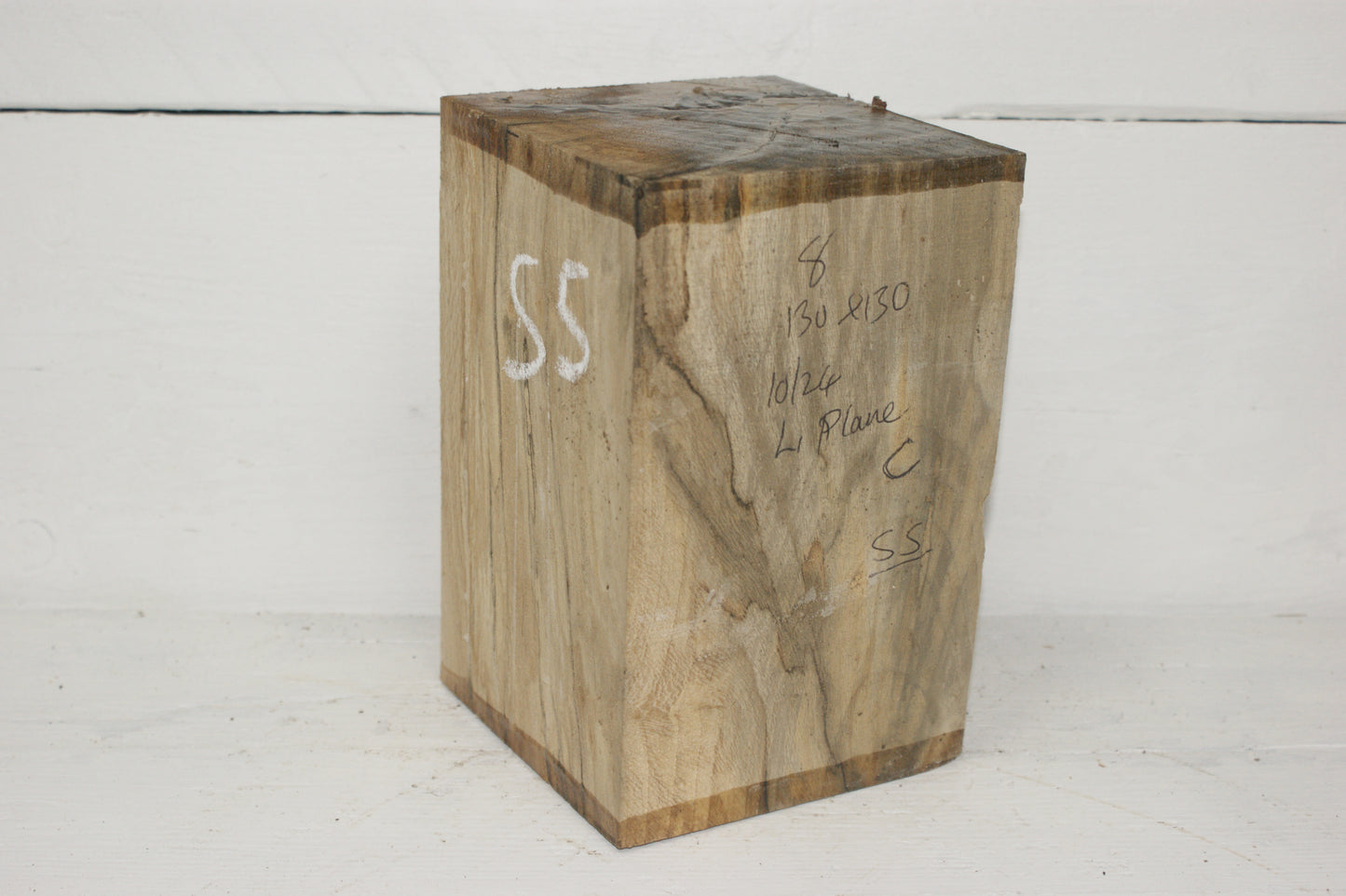 Spalted London Plane 204 x 130 mm cube. C Grade wood turning blank. (055)
