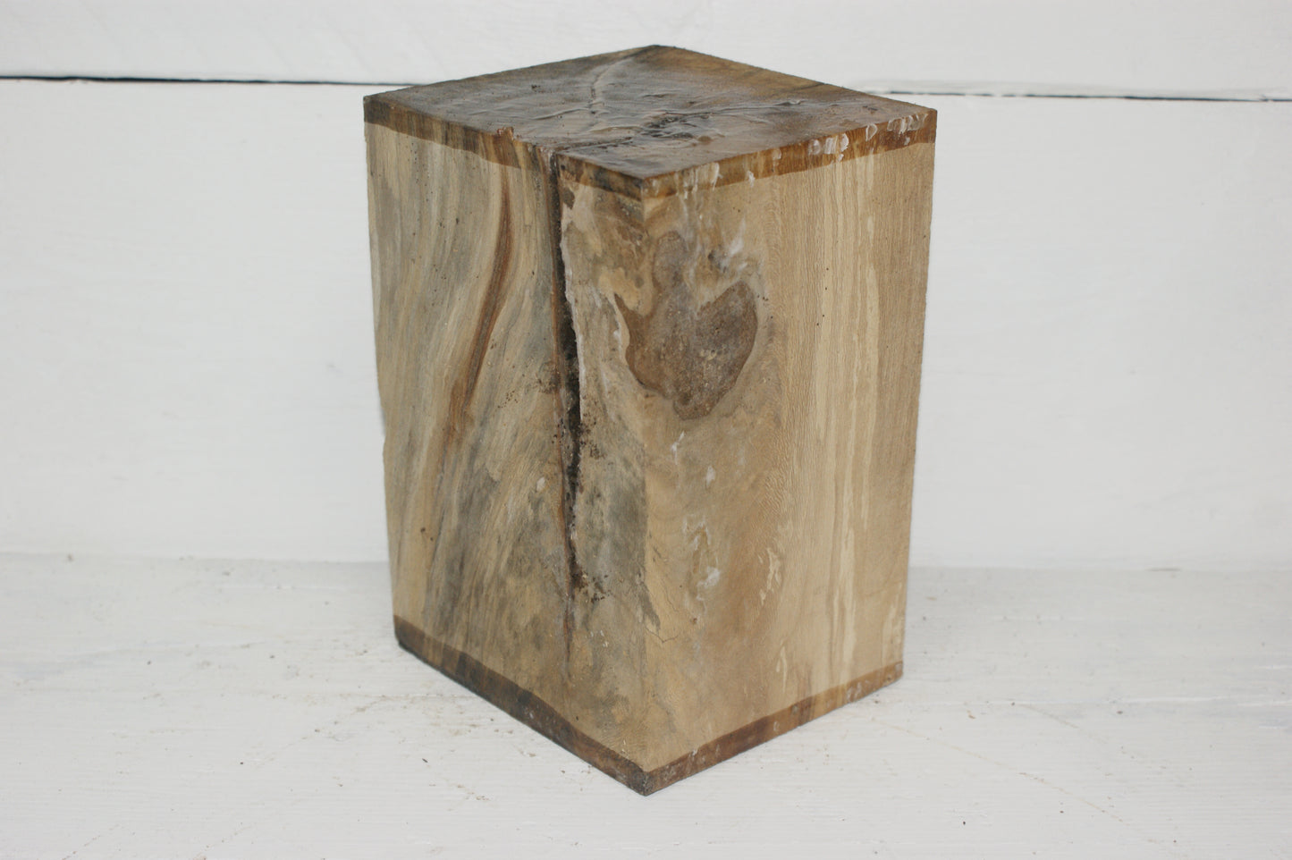 Spalted London Plane 204 x 130 mm cube. C Grade wood turning blank. (055)