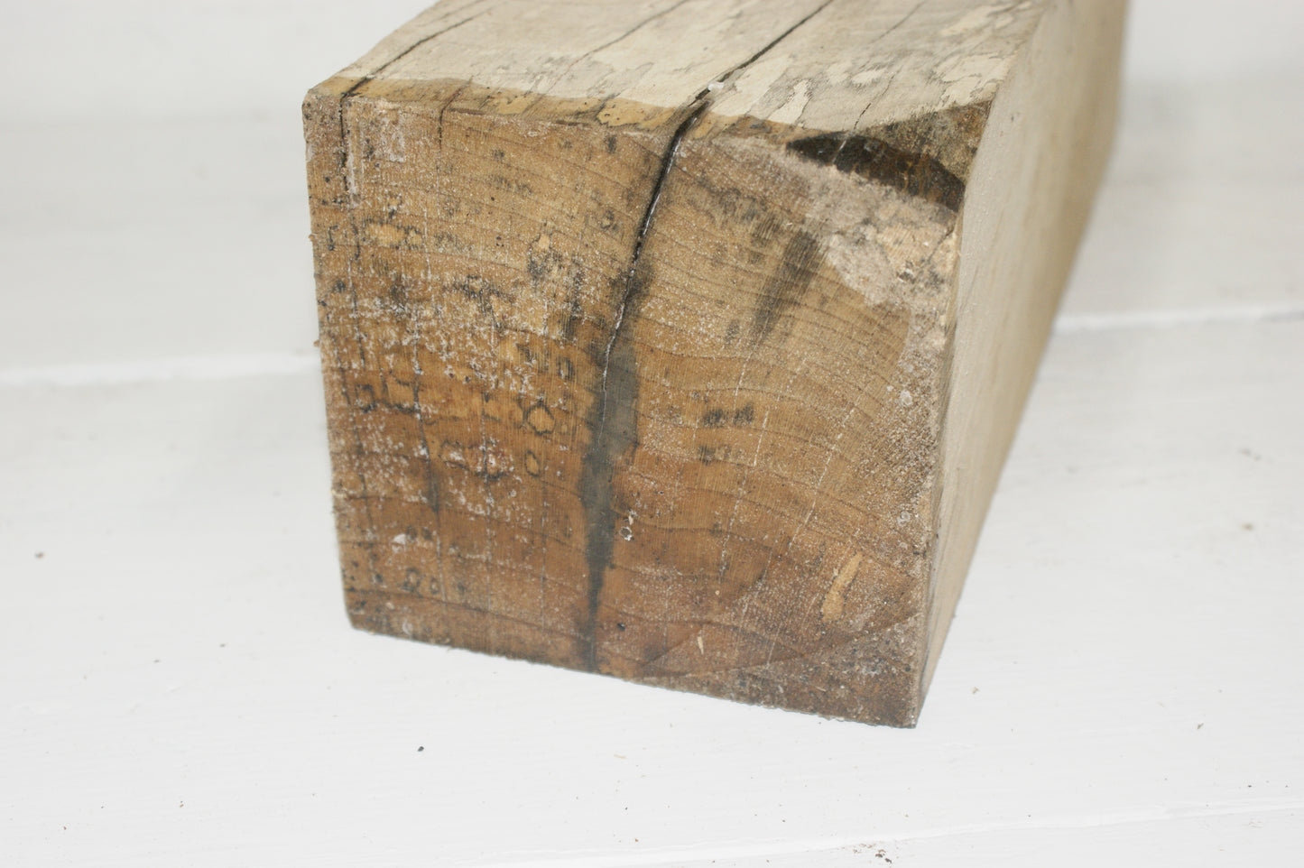 Spalted London Plane 381 x 120 mm cube. C Grade wood turning blank. (056)