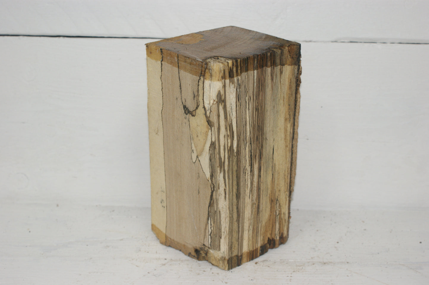 Spalted Beech 204 x 100 mm cube. B Grade wood turning blank. (061)