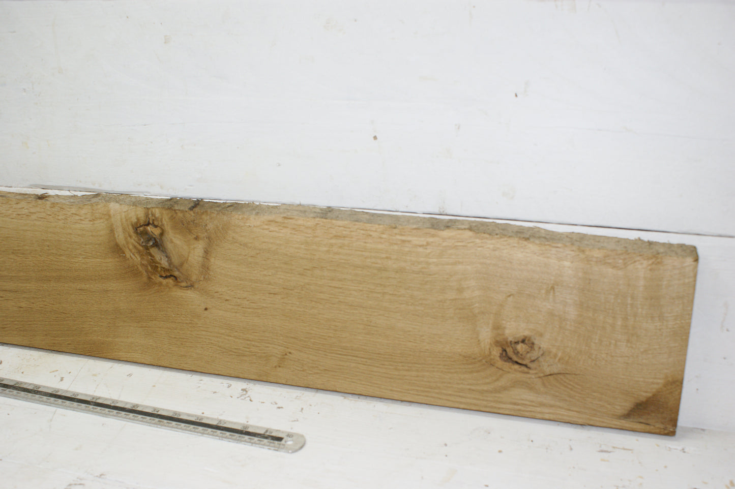 Oak mantle, 1481 L x 189 - 148 W x 31 D (mm) plank, hardwood timber (270)