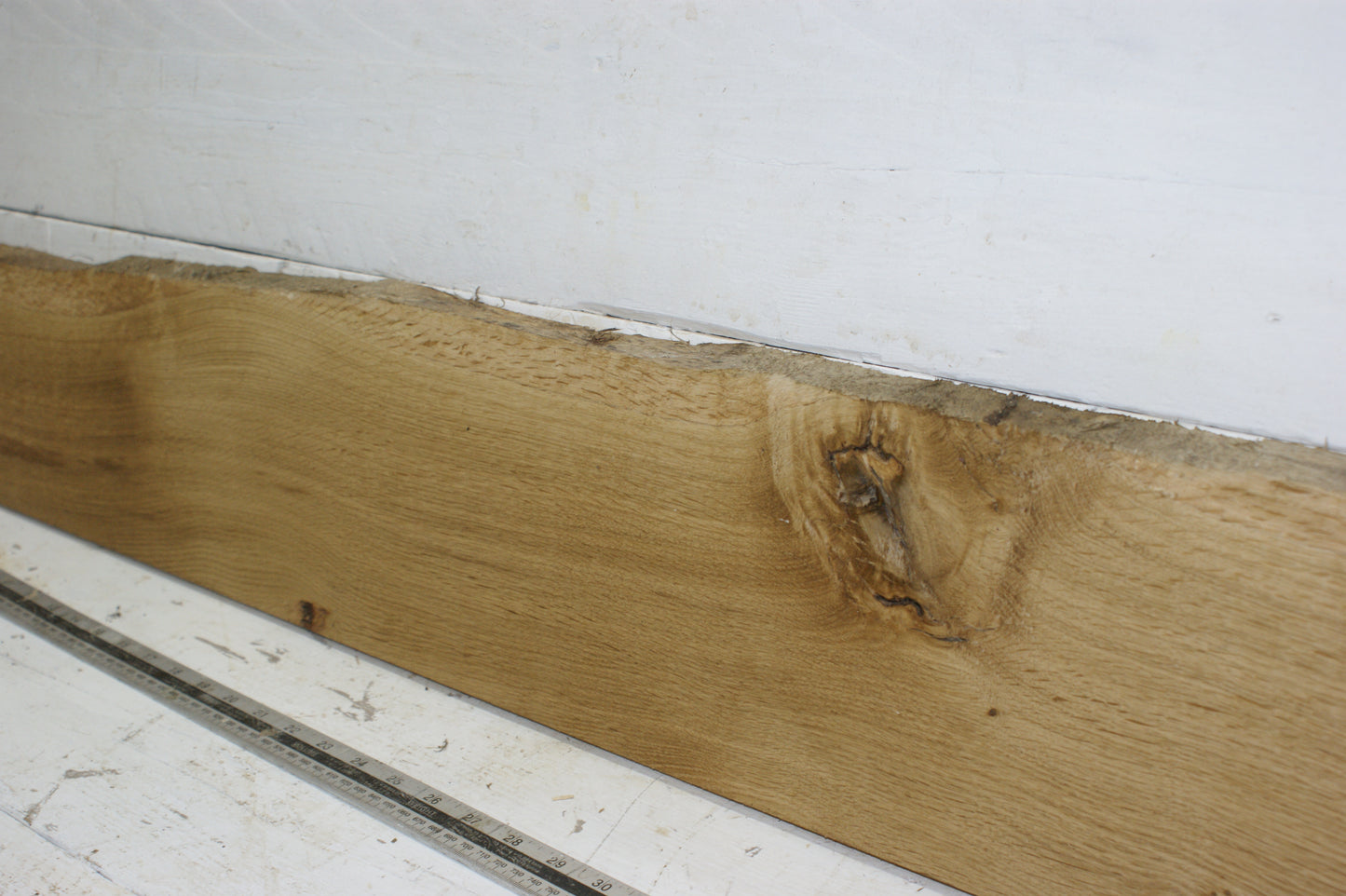 Oak mantle, 1481 L x 189 - 148 W x 31 D (mm) plank, hardwood timber (270)