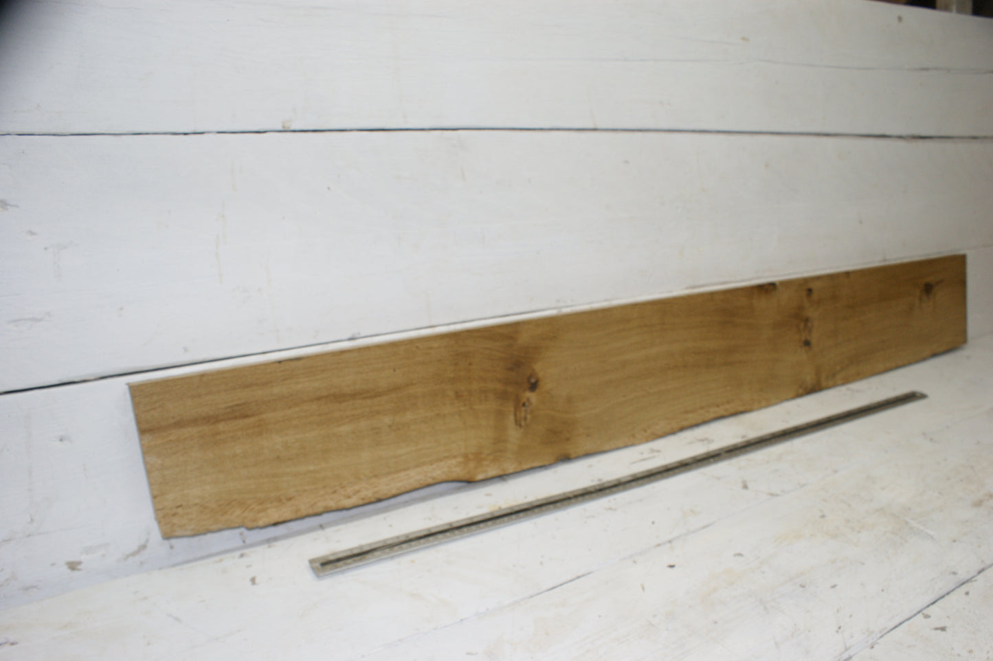 Oak mantle, 1481 L x 189 - 148 W x 31 D (mm) plank, hardwood timber (270)