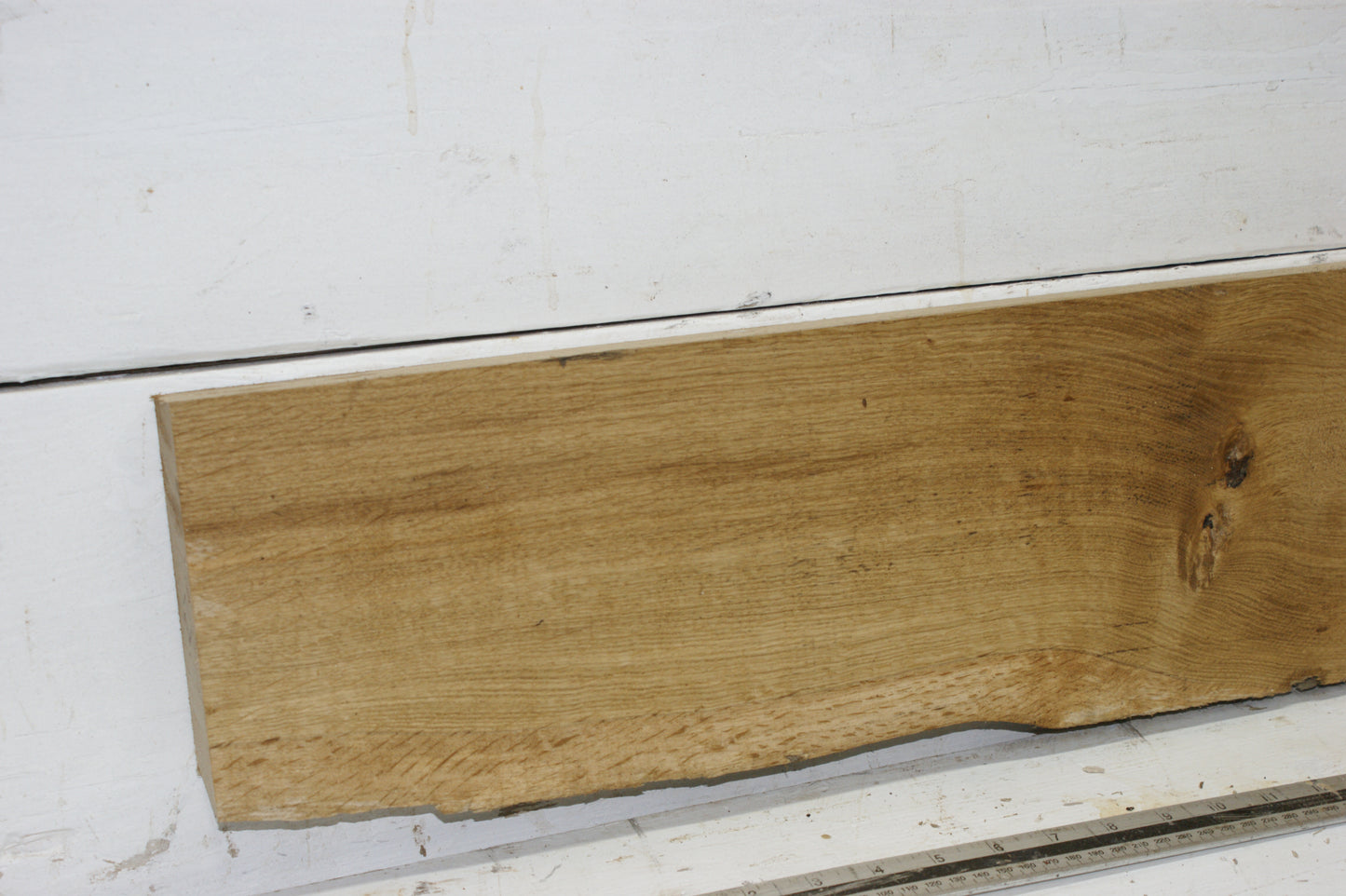 Oak mantle, 1481 L x 189 - 148 W x 31 D (mm) plank, hardwood timber (270)