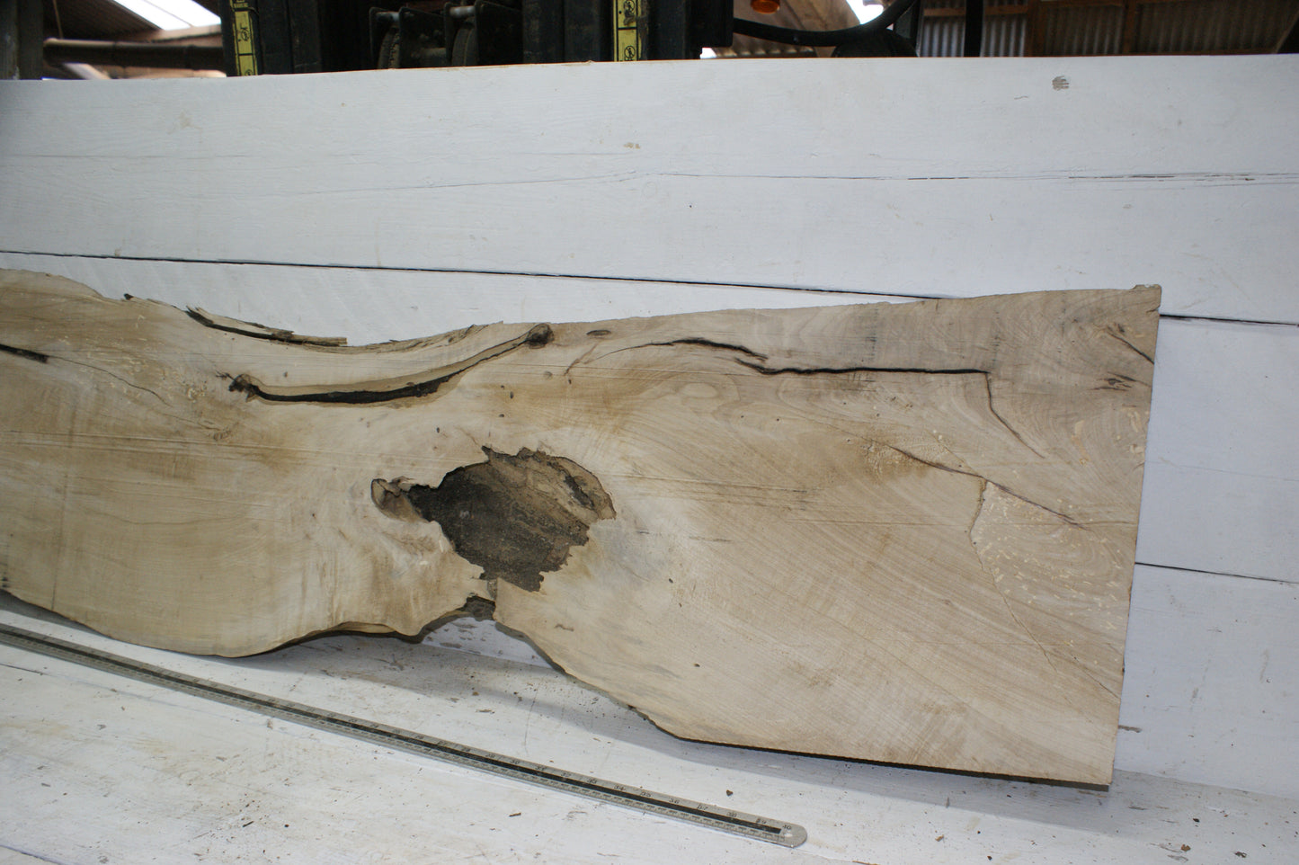 Hornbeam plank, 1395 L x 402 - 266 W x 75 D (mm) hardwood board (295)