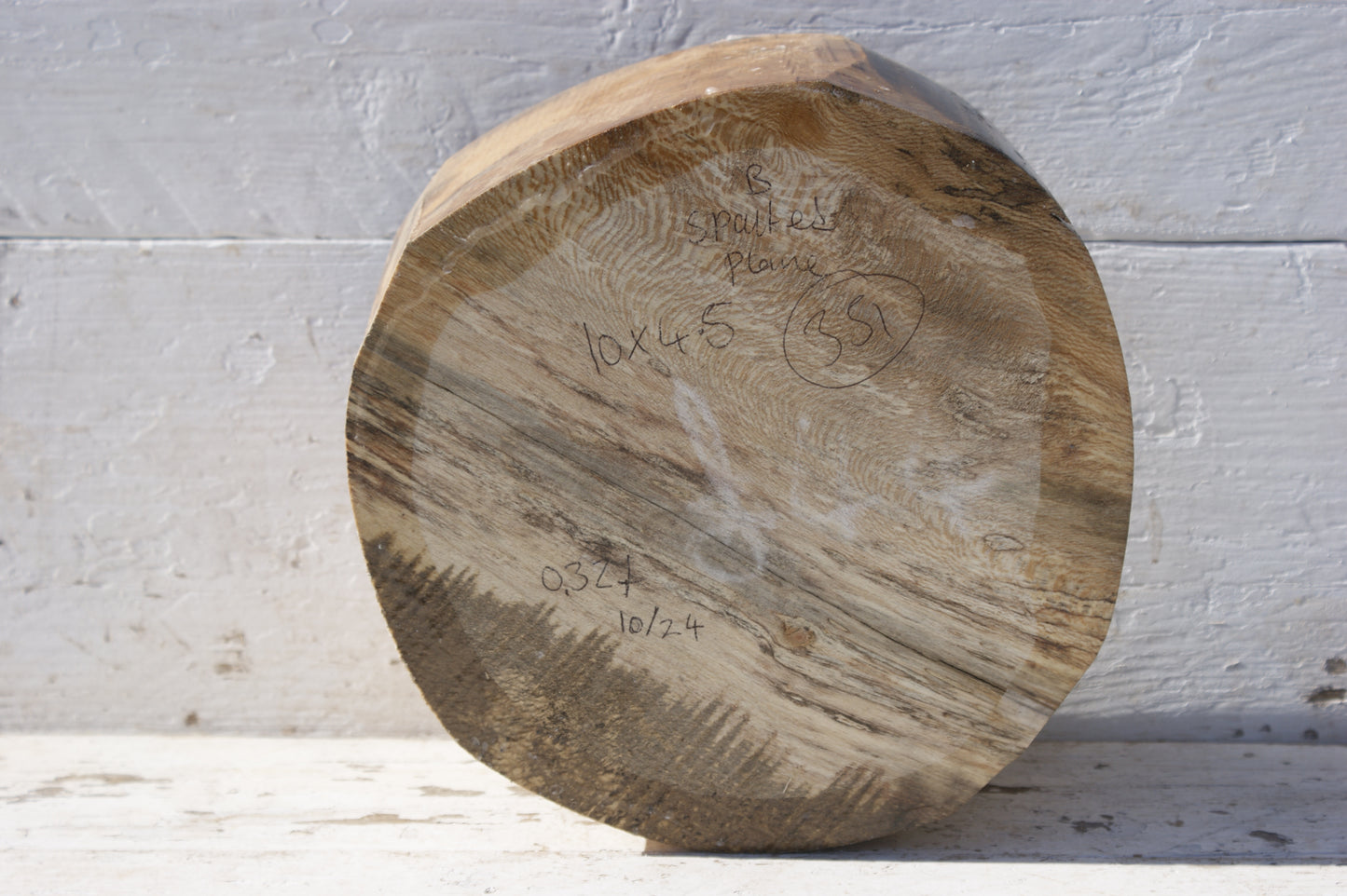 B Grade 10" x 4 1/2" London plane wood turning blank (351)