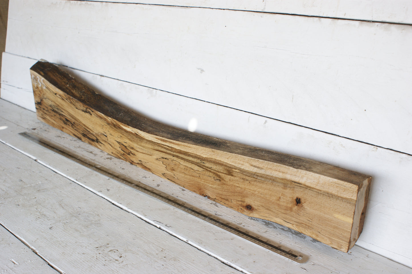 (435) SPALTED BEECH, HARDWOOD 1180 L x 202 - 112 W x 49 D (mm)