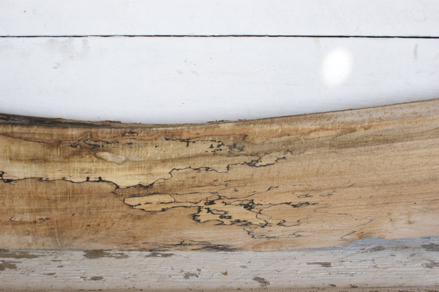 (437) SPALTED BEECH, HARDWOOD 1138 L x 180 - 105 W x 50 D (mm)