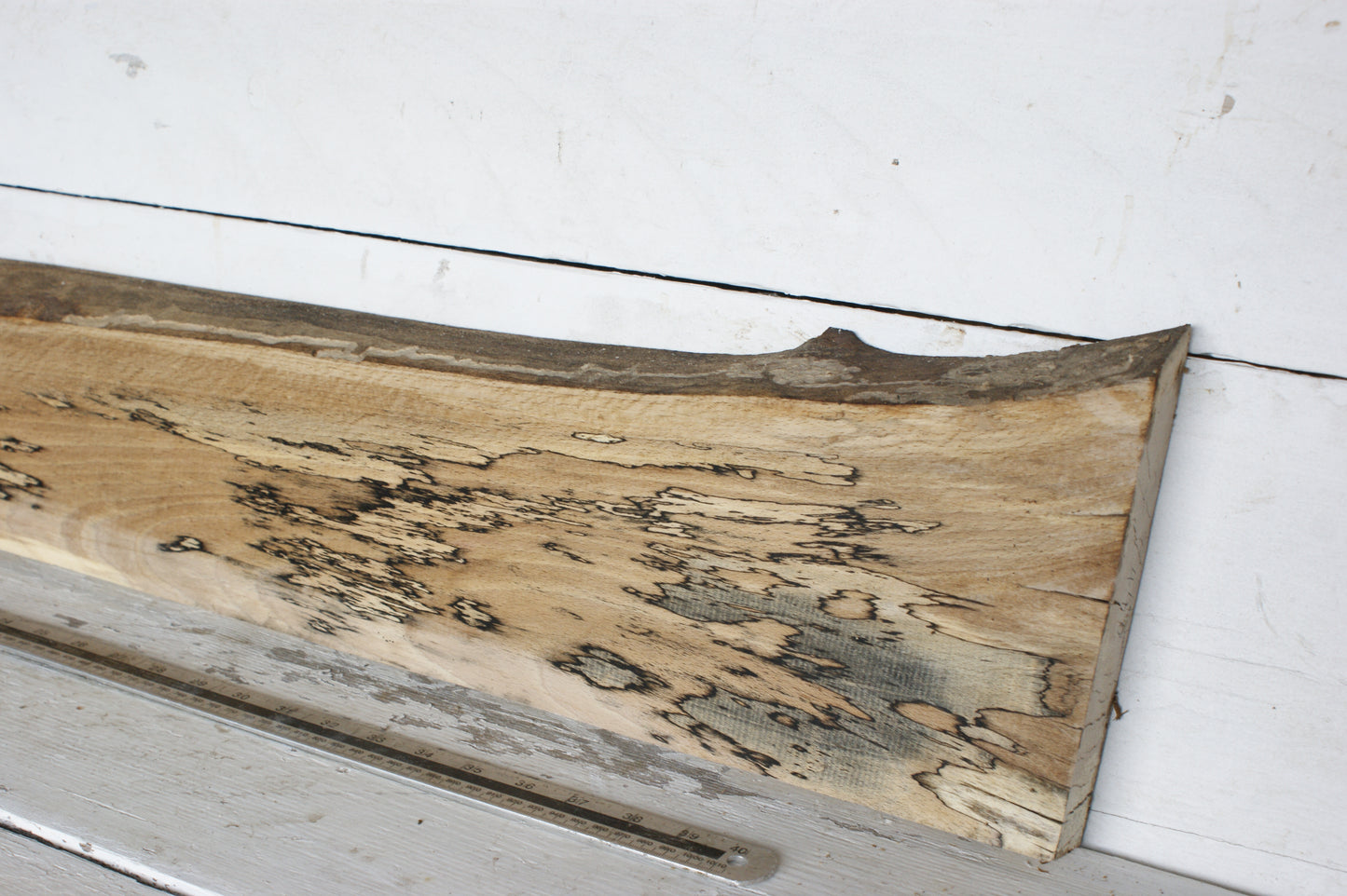 (440) SPALTED BEECH, HARDWOOD 1208 L x 207 - 149 W x 37 D (mm)