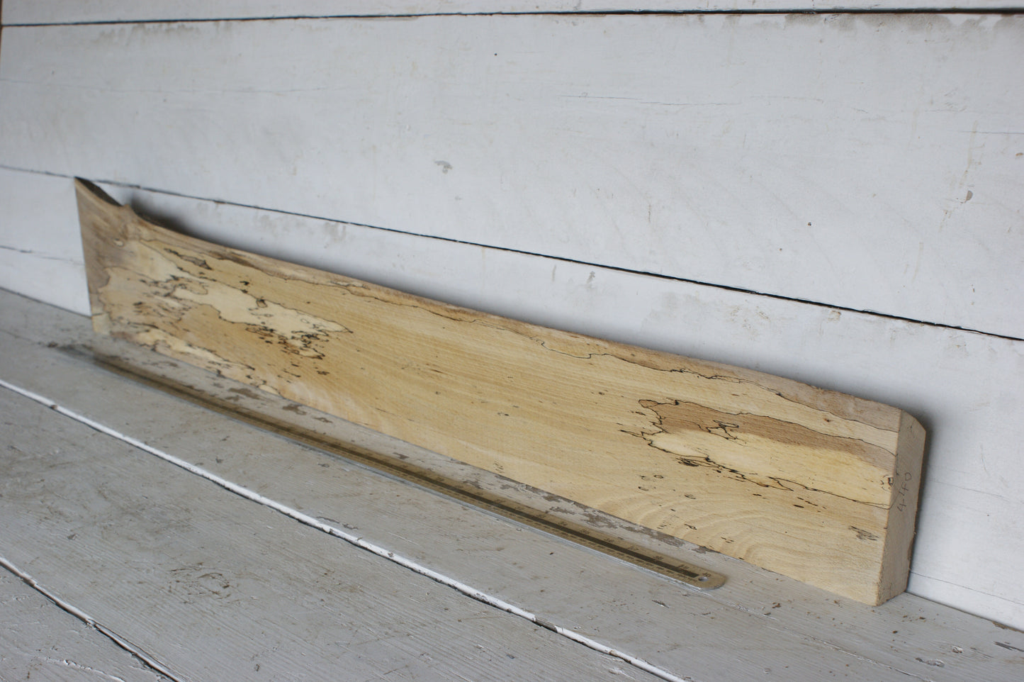 (440) SPALTED BEECH, HARDWOOD 1208 L x 207 - 149 W x 37 D (mm)