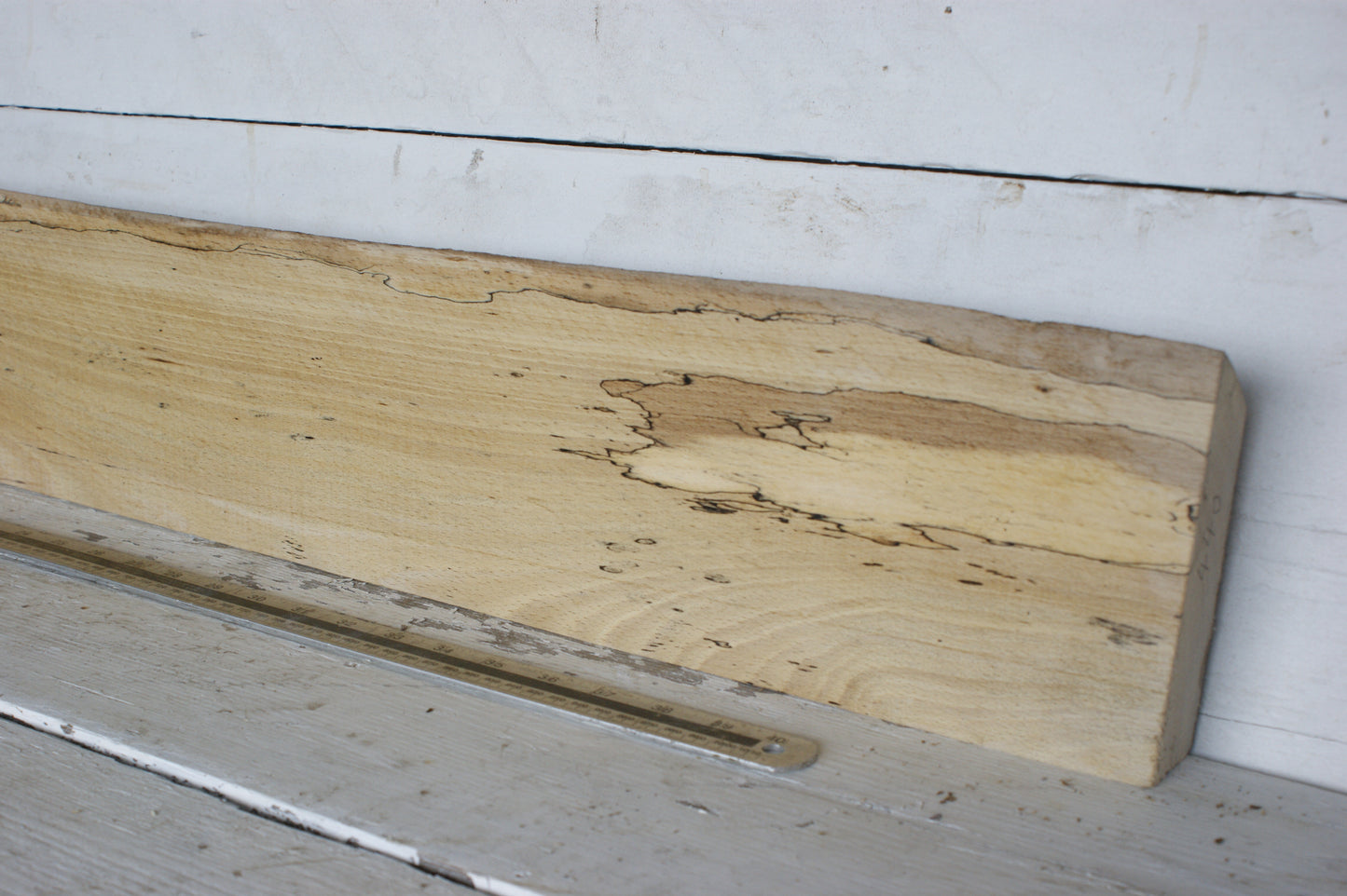 (440) SPALTED BEECH, HARDWOOD 1208 L x 207 - 149 W x 37 D (mm)