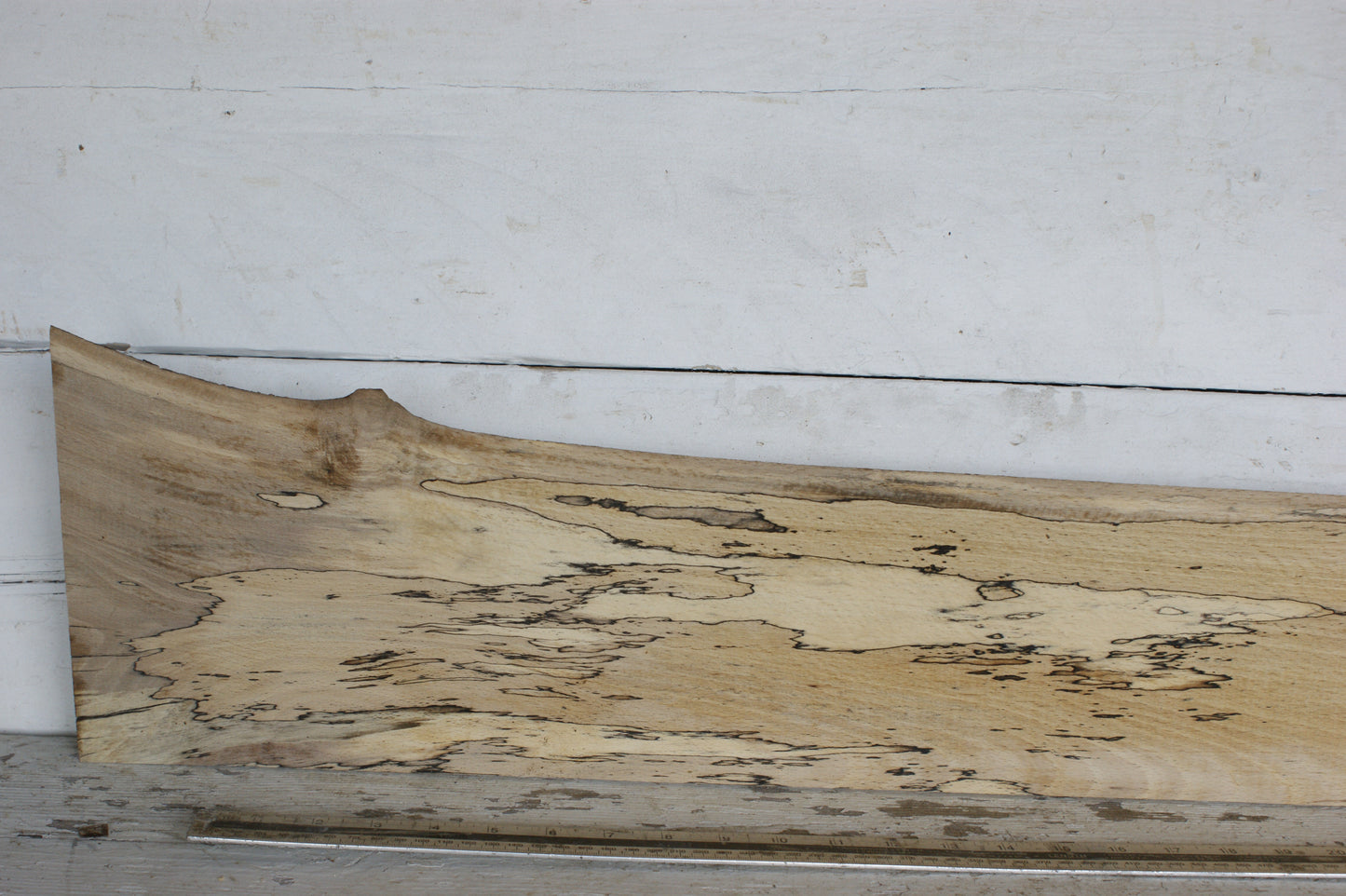 (440) SPALTED BEECH, HARDWOOD 1208 L x 207 - 149 W x 37 D (mm)
