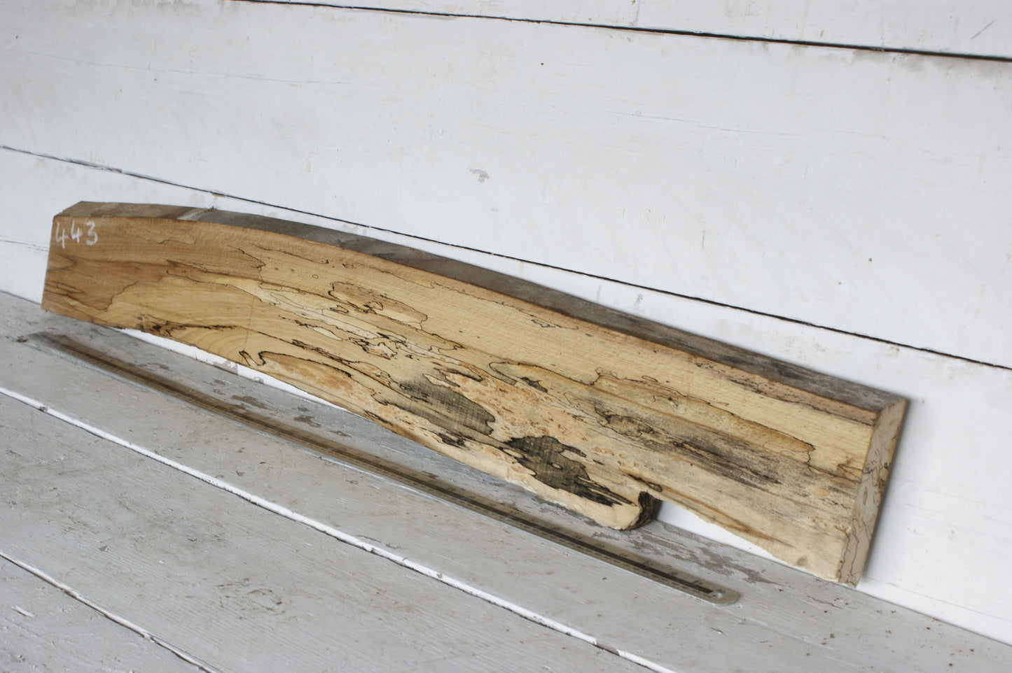 (443) SPALTED BEECH, HARDWOOD 1188 L x 168 - 134 W x 37 D (mm)