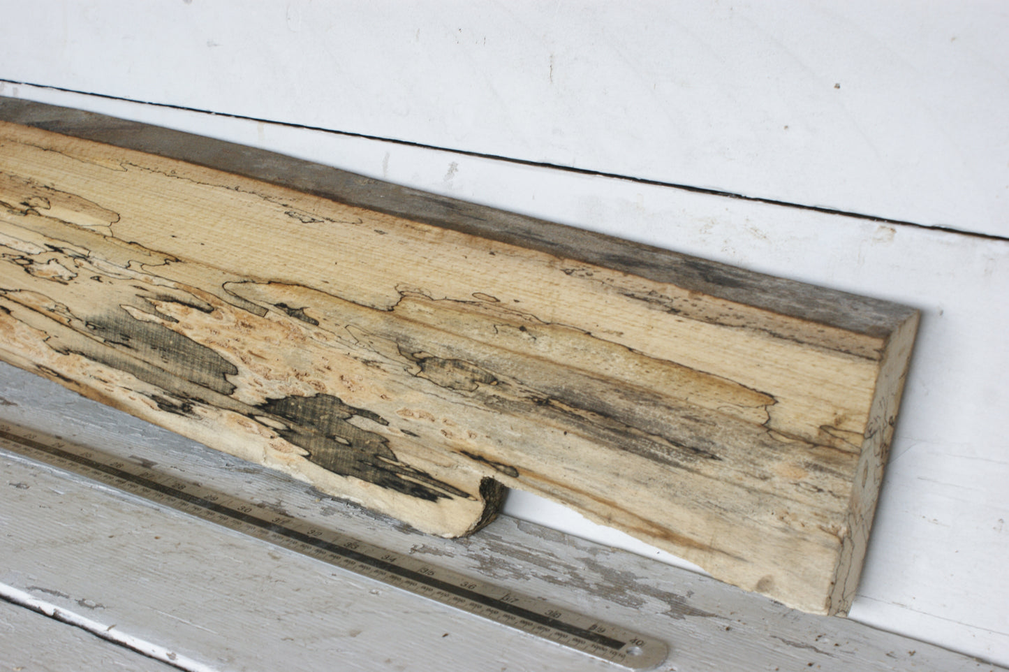 (443) SPALTED BEECH, HARDWOOD 1188 L x 168 - 134 W x 37 D (mm)