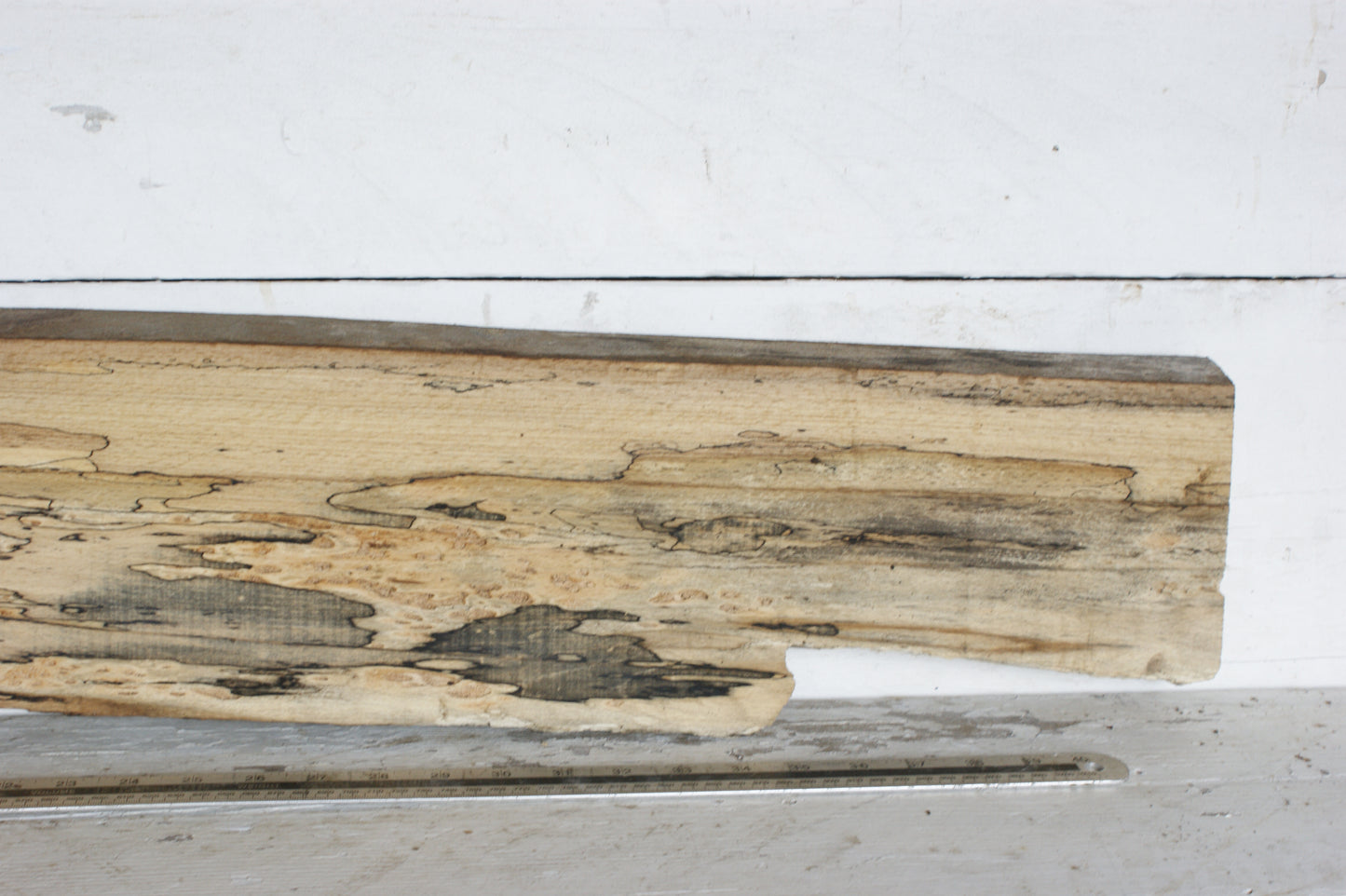 (443) SPALTED BEECH, HARDWOOD 1188 L x 168 - 134 W x 37 D (mm)