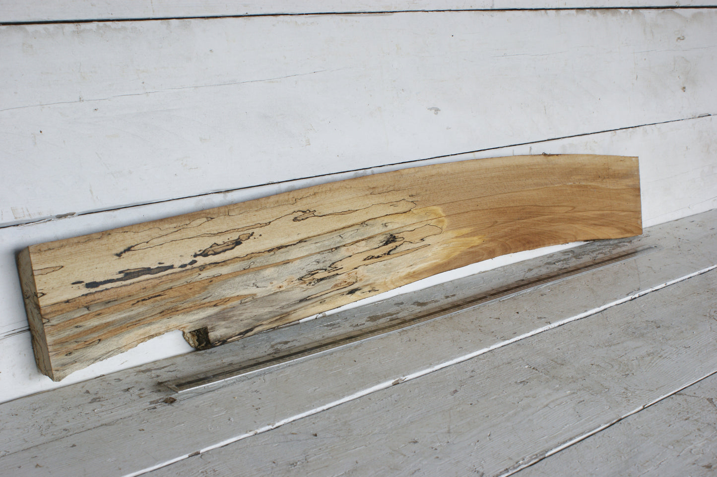 (443) SPALTED BEECH, HARDWOOD 1188 L x 168 - 134 W x 37 D (mm)