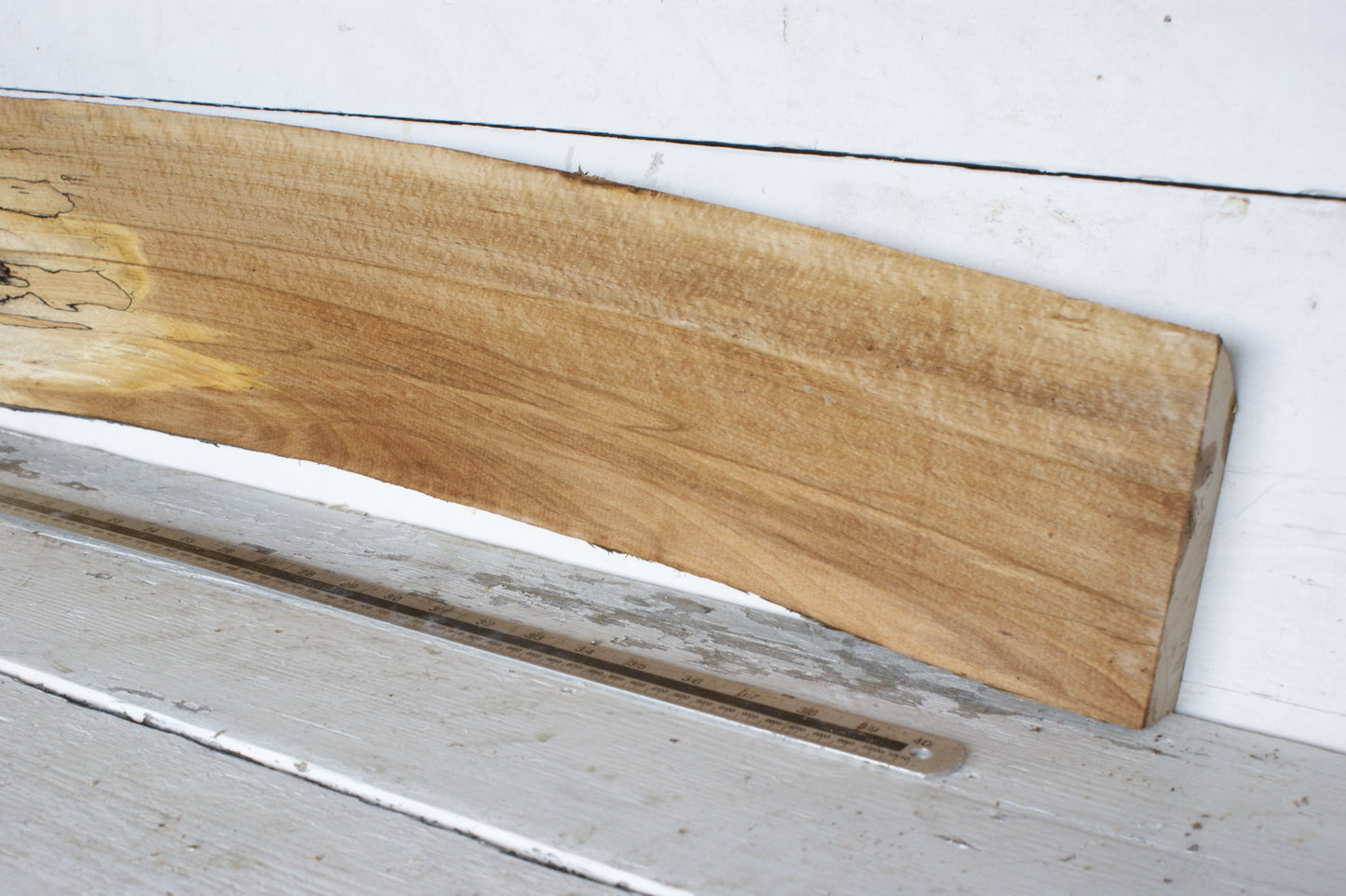(443) SPALTED BEECH, HARDWOOD 1188 L x 168 - 134 W x 37 D (mm)