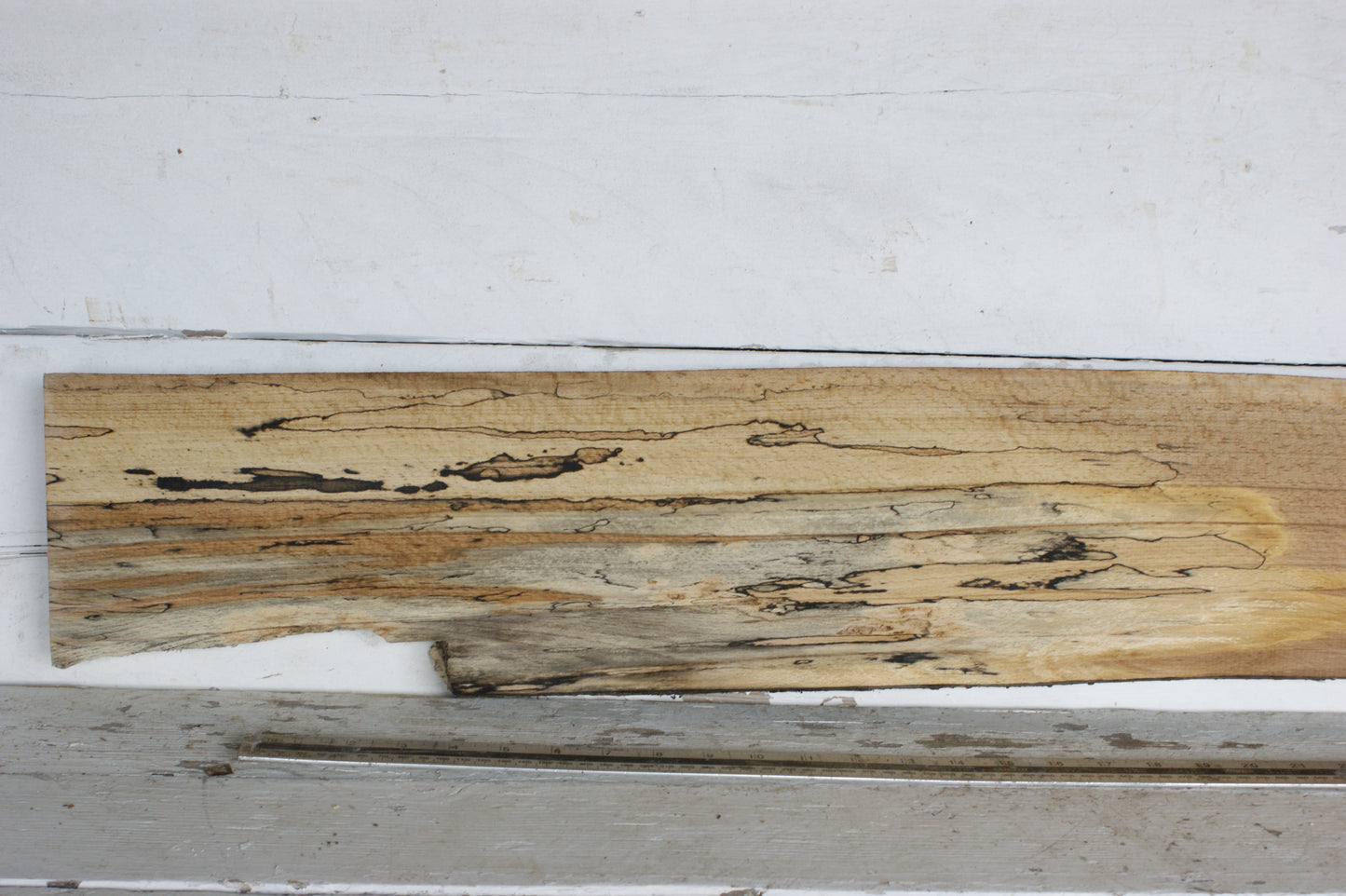 (443) SPALTED BEECH, HARDWOOD 1188 L x 168 - 134 W x 37 D (mm)