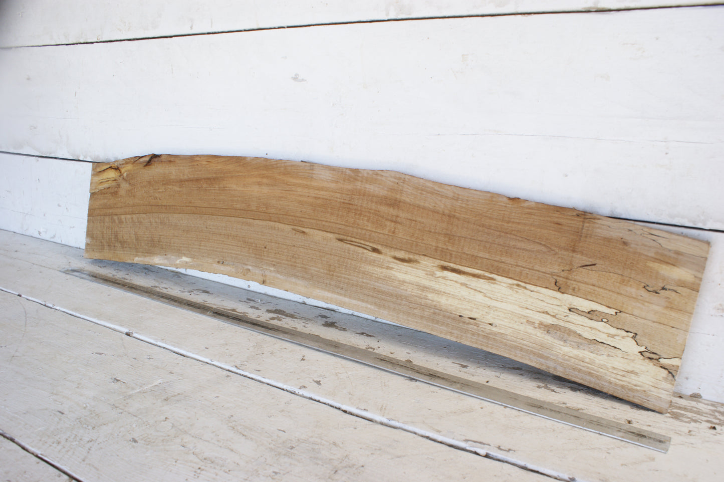 (454) SPALTED BEECH, HARDWOOD 1037 L x 194 - 184 W x 27 D (mm)