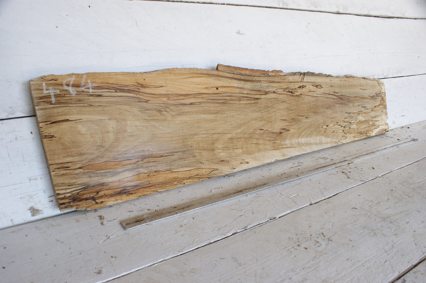(484) SPALTED BEECH, HARDWOOD TIMBER, 1093 L x 256 - 180 W x 34 D (mm)