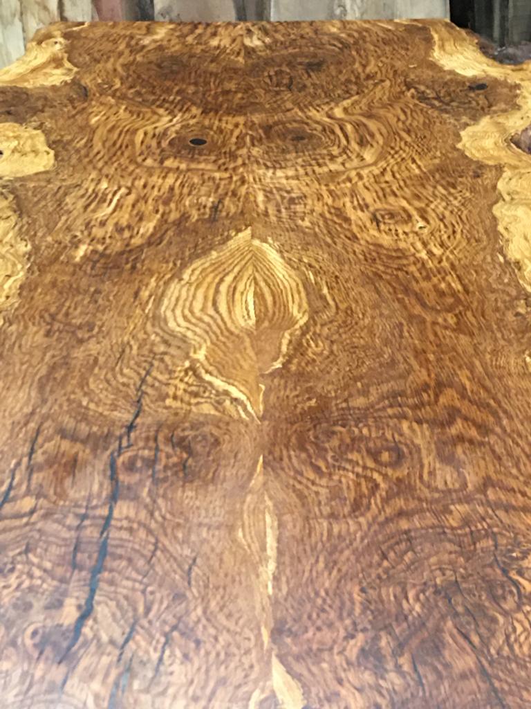 Book Matched Burr Brown Oak Coffee Table (small)