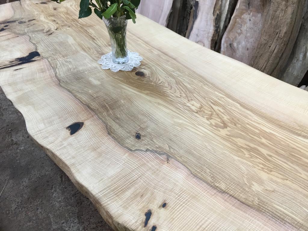 Hardwood Ash Dining Table With Turned Oak Legs 8-10 Seater