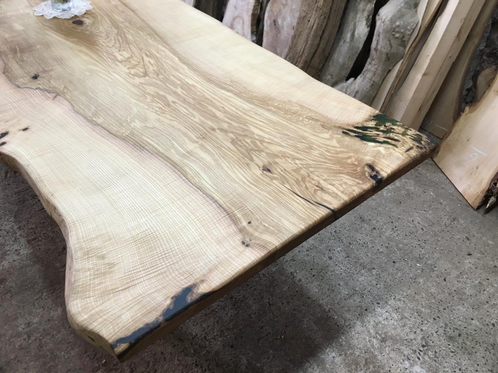 Hardwood Ash Dining Table With Turned Oak Legs 8-10 Seater