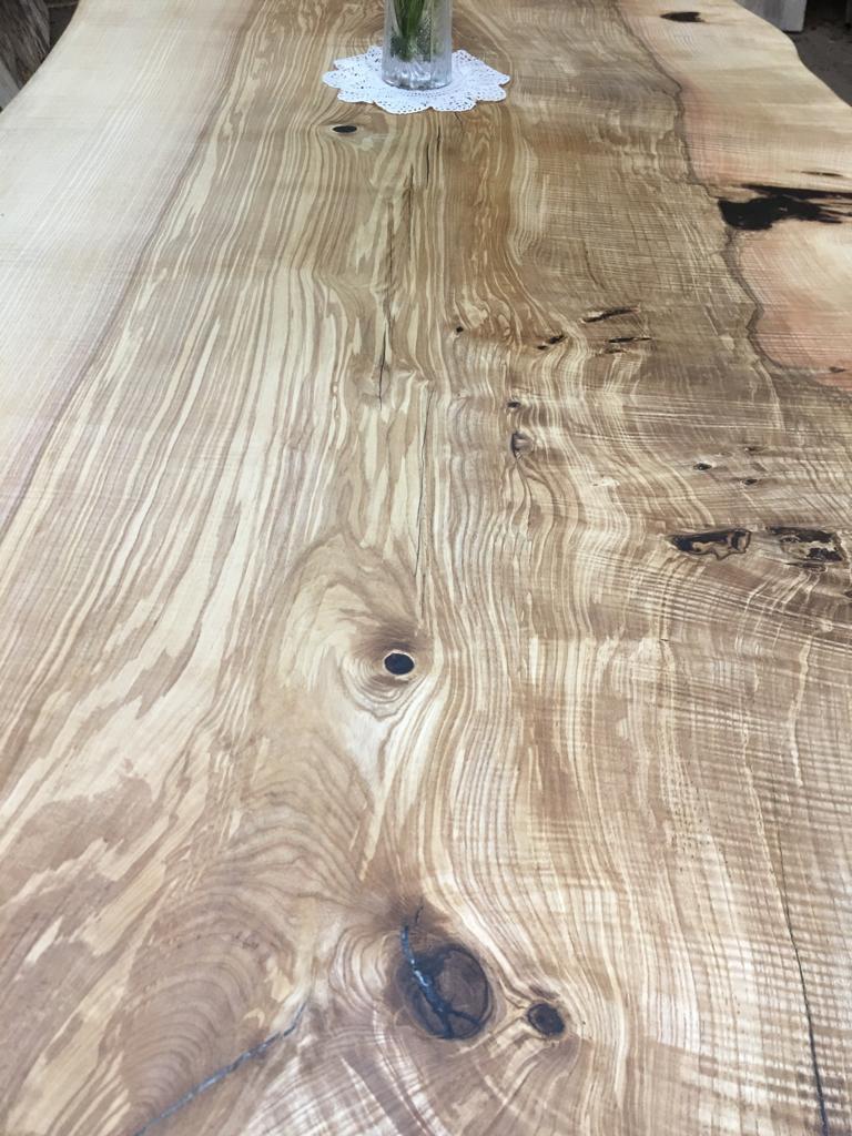 Hardwood Ash Dining Table With Turned Oak Legs 8-10 Seater