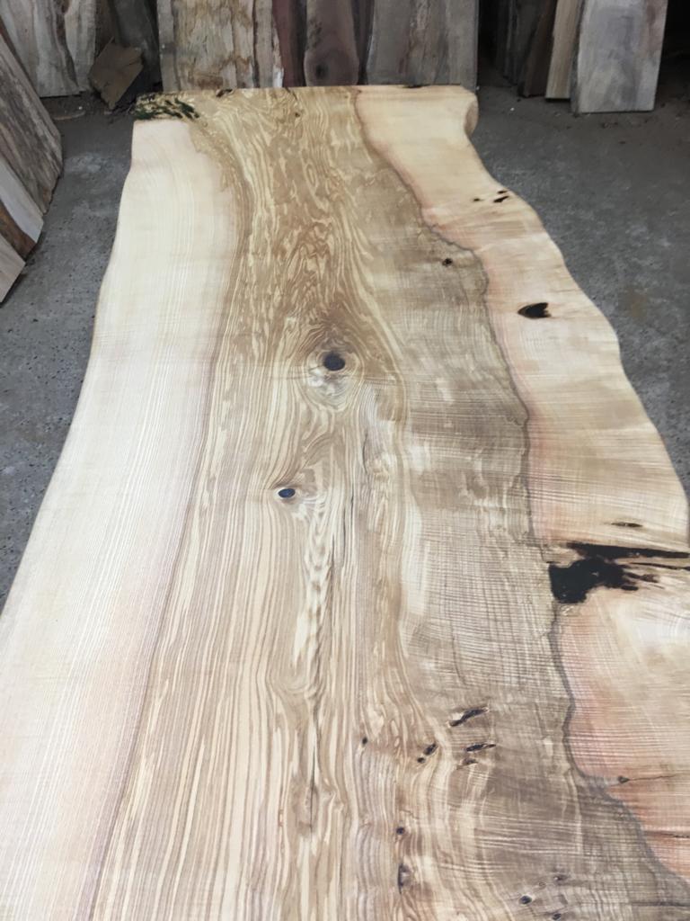 Hardwood Ash Dining Table With Turned Oak Legs 8-10 Seater
