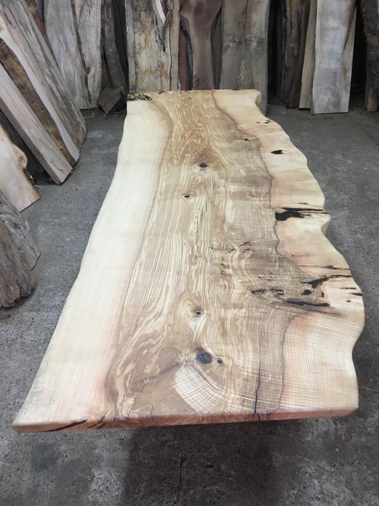 Hardwood Ash Dining Table With Turned Oak Legs 8-10 Seater