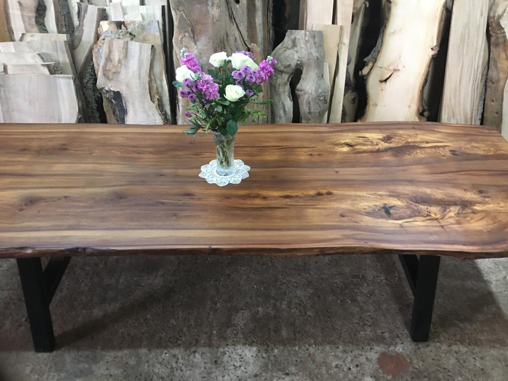 Book Matched English Elm Table.